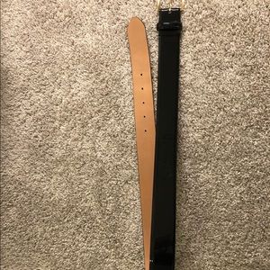J Crew black patent leather belt